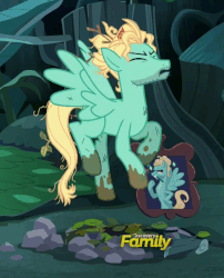 Size: 490x606 | Tagged: safe, screencap, zephyr breeze, pegasus, pony, flutter brutter, g4, animated, discovery family logo, jumping, loop, male, solo, stallion, stomping, tantrum