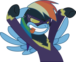 Size: 10000x8122 | Tagged: artist needed, source needed, safe, rainbow dash, g4, luna eclipsed, absurd resolution, clothes, costume, female, nightmare night, shadowbolt dash, shadowbolts, shadowbolts costume, simple background, solo, transparent background, vector