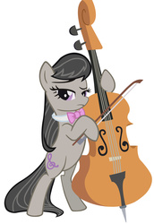 Size: 10000x14532 | Tagged: safe, artist:tootootaloo, octavia melody, earth pony, pony, the best night ever, absurd resolution, bipedal, bow (instrument), bowtie, cello, cello bow, female, mare, musical instrument, simple background, solo, vector, white background