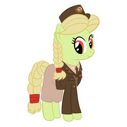 Size: 864x864 | Tagged: safe, artist:tootootaloo, granny smith, g4, clothes, female, simple background, solo, uniform, white background, young granny smith