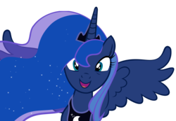 Size: 8000x5546 | Tagged: dead source, safe, artist:keinzantezuken, princess luna, g4, luna eclipsed, 2011, absurd resolution, animation error, female, happy, huzzah, s1 luna, simple background, smiling, solo, transparent background, vector