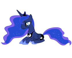 Size: 5000x4000 | Tagged: safe, artist:ikillyou121, princess luna, alicorn, pony, g4, luna eclipsed, female, lying down, mare, prone, simple background, smiling, solo, transparent background, vector
