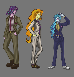 Size: 1200x1256 | Tagged: safe, artist:madness-with-reason, adagio dazzle, aria blaze, sonata dusk, equestria girls, g4, alternate hairstyle, clothes, suit, the dazzlings