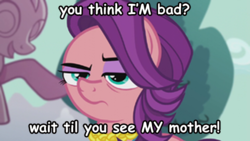 Size: 533x300 | Tagged: safe, edit, edited screencap, screencap, spoiled rich, earth pony, pony, crusaders of the lost mark, g4, caption, female, image macro, mare, meme, solo, text