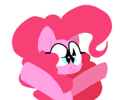 Size: 624x488 | Tagged: safe, artist:hattsy, pinkie pie, g4, female, heart eyes, hug request, simple background, solo, white background, wingding eyes