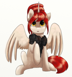 Size: 667x714 | Tagged: safe, artist:amber flicker, oc, oc only, oc:amber flicker, alicorn, pony, alicorn oc, alternate hairstyle, clothes, solo