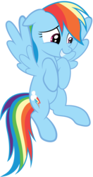 Size: 3000x5693 | Tagged: safe, artist:spellboundcanvas, rainbow dash, pegasus, pony, g4, the saddle row review, absurd resolution, embarrassed, female, floating, mare, simple background, solo, transparent background, vector
