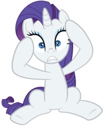 Size: 3000x3500 | Tagged: safe, artist:spellboundcanvas, rarity, pony, unicorn, g4, the saddle row review, female, high res, mare, simple background, sitting, solo, transparent background, vector, worried