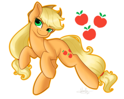 Size: 1024x819 | Tagged: safe, artist:violyre, applejack, earth pony, pony, g4, female, rearing, simple background, solo, transparent background