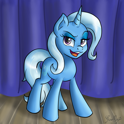 Size: 3024x3024 | Tagged: safe, artist:gaelledragons, trixie, pony, unicorn, g4, female, high res, mare, solo, stage