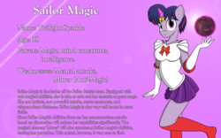 Size: 1280x800 | Tagged: safe, artist:sailormod, twilight sparkle, anthro, g4, bio, female, sailor magic, sailor ponies, solo