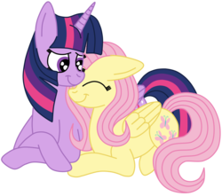 Size: 1912x1688 | Tagged: safe, artist:squipycheetah, fluttershy, twilight sparkle, alicorn, pegasus, pony, g4, crossed arms, crossed hooves, crossed legs, cute, duo, duo female, eyes closed, female, folded wings, happy, lesbian, looking down, mare, neck nuzzle, nuzzling, prone, ship:twishy, shipping, simple background, smiling, transparent background, twilight sparkle (alicorn), vector