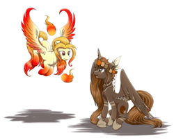 Size: 3833x3103 | Tagged: safe, artist:bratzoid, oc, oc only, oc:autumn solstice, oc:solar flare, duo, high res