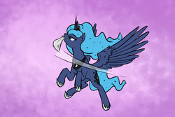 Size: 3000x2000 | Tagged: safe, artist:php18, princess luna, alicorn, pony, g4, female, high res, mare, mouth hold, solo, sword, weapon