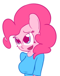 Size: 481x610 | Tagged: safe, artist:mr-degration, pinkie pie, anthro, g4, female, simple background, solo, transparent background