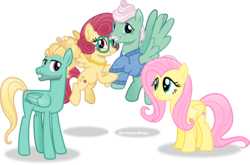 Size: 3165x2093 | Tagged: safe, artist:vector-brony, fluttershy, gentle breeze, posey shy, zephyr breeze, pegasus, pony, flutter brutter, g4, clothes, family, female, floating, fluttershy's parents, glasses, high res, inkscape, looking at you, male, mare, necklace, pearl necklace, ship:shys, simple background, stallion, the shy family, transparent background, vector