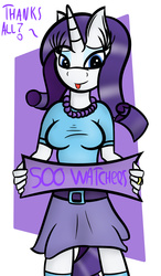 Size: 1168x2000 | Tagged: safe, artist:skyspeardraw, rarity, anthro, g4, dialogue, female, solo, watchers