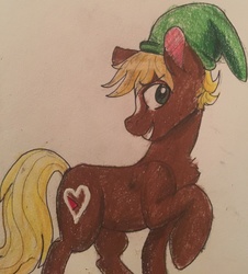 Size: 2268x2508 | Tagged: safe, artist:snowfoxythefox, quarter hearts, earth pony, pony, flutter brutter, g4, colored pencil drawing, colored sketch, crossover, epona, female, high res, link, male, mare, ponified, rupee, solo, stallion, the legend of zelda, traditional art