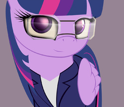 Size: 1000x860 | Tagged: safe, artist:styroponyworks, twilight sparkle, alicorn, pony, g4, clothes, female, glasses, solo, suit, twilight sparkle (alicorn)