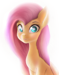 Size: 1826x2300 | Tagged: safe, artist:exeini, fluttershy, pegasus, pony, g4, big ears, cute, female, folded wings, looking at you, sitting, solo, tongue out