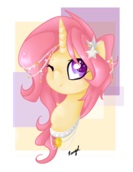 Size: 428x552 | Tagged: safe, artist:browniealexia, oc, oc only, oc:topaz glimmer, bust, portrait, solo