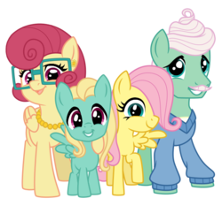 Size: 700x653 | Tagged: safe, artist:overgrandmapowerlord, fluttershy, gentle breeze, posey shy, zephyr breeze, pegasus, pony, flutter brutter, g4, brother and sister, colt, colt zephyr breeze, cute, female, filly, filly fluttershy, male, ship:shys, shyabetes, siblings, stallion, the shy family, wings, younger, zephyrbetes