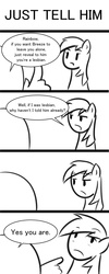 Size: 800x2000 | Tagged: safe, artist:yuwentaiji, rainbow dash, human, flutter brutter, g4, black and white, comic, comic strip, dialogue, female, grayscale, male, misspelling, monochrome, straight