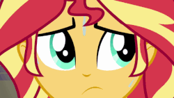 Size: 640x360 | Tagged: safe, screencap, sunset shimmer, equestria girls, g4, my little pony equestria girls: friendship games, animated, female, solo, sweat