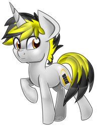 Size: 3037x3937 | Tagged: safe, artist:partypievt, oc, oc only, pony, unicorn, brohoof studios, headphones, high res, looking away, male, simple background, solo, transparent background