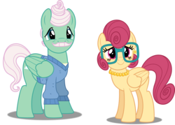 Size: 5000x3571 | Tagged: safe, artist:dashiesparkle, gentle breeze, posey shy, pegasus, pony, flutter brutter, g4, .svg available, absurd resolution, clothes, female, full body, glasses, male, mare, pearl necklace, ponyscape, ship:shys, simple background, stallion, transparent background, vector