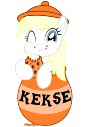 Size: 5787x8185 | Tagged: safe, artist:tuesday, edit, oc, oc only, oc:aryanne, earth pony, pony, absurd resolution, aryan, aryan pony, aryanbetes, cookie, cookie jar pony, crumbs, cute, eating, female, food, german, happy, hat, jar, kek, nazipone, puffy cheeks, simple background, solo, transparent background, vase, vector, wink