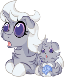 Size: 1485x1781 | Tagged: safe, artist:paintsplatter, espurr, pony, unicorn, pokémon, ponified, thousand yard stare, video game