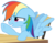 Size: 3256x2544 | Tagged: safe, artist:sketchmcreations, rainbow dash, flutter brutter, g4, my little pony: friendship is magic, anxious, chair, female, high res, inkscape, raised hoof, simple background, smiling, solo, table, transparent background, vector