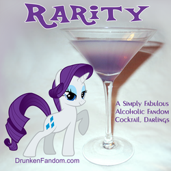 Size: 1000x1000 | Tagged: safe, rarity, pony, unicorn, g4, alcohol, bedroom eyes, cocktail, drink, female, lidded eyes, martini glass, recipe in source, solo