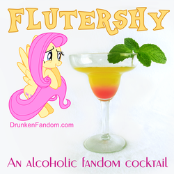 Size: 1000x1000 | Tagged: safe, fluttershy, g4, alcohol, cocktail, drink, female, mint, misspelling, recipe in source, solo