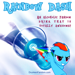 Size: 1000x1000 | Tagged: safe, rainbow dash, g4, alcohol, cocktail, drink, female, recipe in source, solo, sonic rainboom