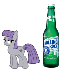Size: 1264x1460 | Tagged: safe, maud pie, g4, alcohol, beer, drink, female, pun, rolling rock, solo, visual pun, wrong cutie mark