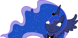 Size: 5000x2481 | Tagged: safe, artist:dashiesparkle, princess luna, g4, luna eclipsed, c:, female, looking at you, simple background, smiling, solo, transparent background, vector