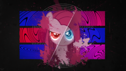 Size: 1920x1080 | Tagged: safe, artist:drakesparkle44, artist:nero-narmeril, pinkie pie, earth pony, pony, g4, colored pupils, effects, female, heterochromia, looking at you, pinkamena diane pie, solo, vector, wallpaper