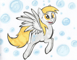 Size: 2060x1598 | Tagged: safe, artist:theresamooseloose, derpy hooves, pegasus, pony, g4, female, mare, solo, traditional art