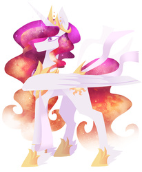 Size: 3602x4373 | Tagged: safe, artist:athenavolantis, princess celestia, g4, female, galaxy mane, lineless, solo