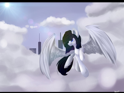 Size: 1280x960 | Tagged: safe, artist:the---sound, oc, oc only, cloud, flying, solo