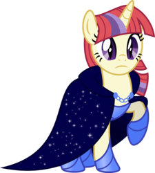 Size: 4764x5289 | Tagged: safe, artist:osipush, moondancer, g4, absurd resolution, alternate universe, cape, clothes, female, heroes of might and magic, inkscape, ponies of flight and magic, raised hoof, simple background, solo, transparent background, vector