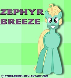 Size: 858x932 | Tagged: safe, artist:cyber-murph, zephyr breeze, pegasus, pony, flutter brutter, g4, abstract background, male, signature, solo, stallion