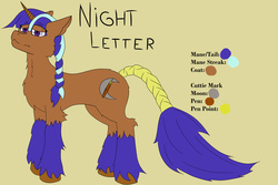 Size: 1024x683 | Tagged: safe, artist:starrypallet, oc, oc only, oc:night letter, pony, unicorn, reference sheet, solo