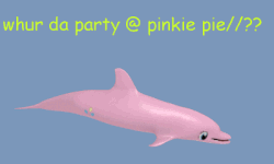 Size: 400x240 | Tagged: safe, artist:uberscientist, pinkie pie, dolphin, g4, 3d, animated, blender, comic sans, dolphified, female, multeity, my little dolphin, not salmon, species swap, wat