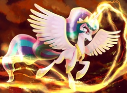 Size: 2400x1753 | Tagged: safe, artist:buttercupsaiyan, princess celestia, g4, female, magic, solo