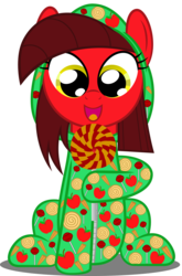 Size: 3000x4545 | Tagged: safe, artist:spellboundcanvas, oc, oc only, oc:cinnamon pop, candy, cute, food, footed sleeper, lollipop, onesie, solo