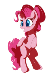 Size: 1024x1434 | Tagged: safe, artist:backgrounduser, pinkie pie, g4, cute, diapinkes, female, open mouth, rearing, solo