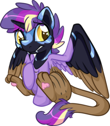 Size: 1836x2116 | Tagged: safe, artist:paintsplatter, oc, oc only, oc:lucent, hybrid, interspecies offspring, offspring, parent:twilight sparkle, solo